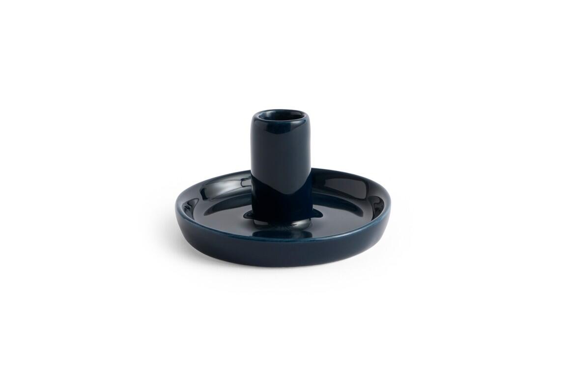 Disc keramik lysestage, Ø7 cm – Midnight blue